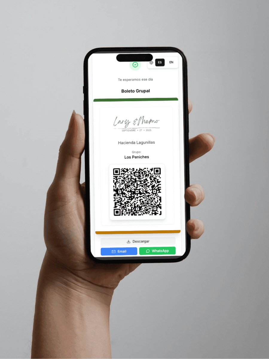Boleto Grupal QR - Check-in rápido