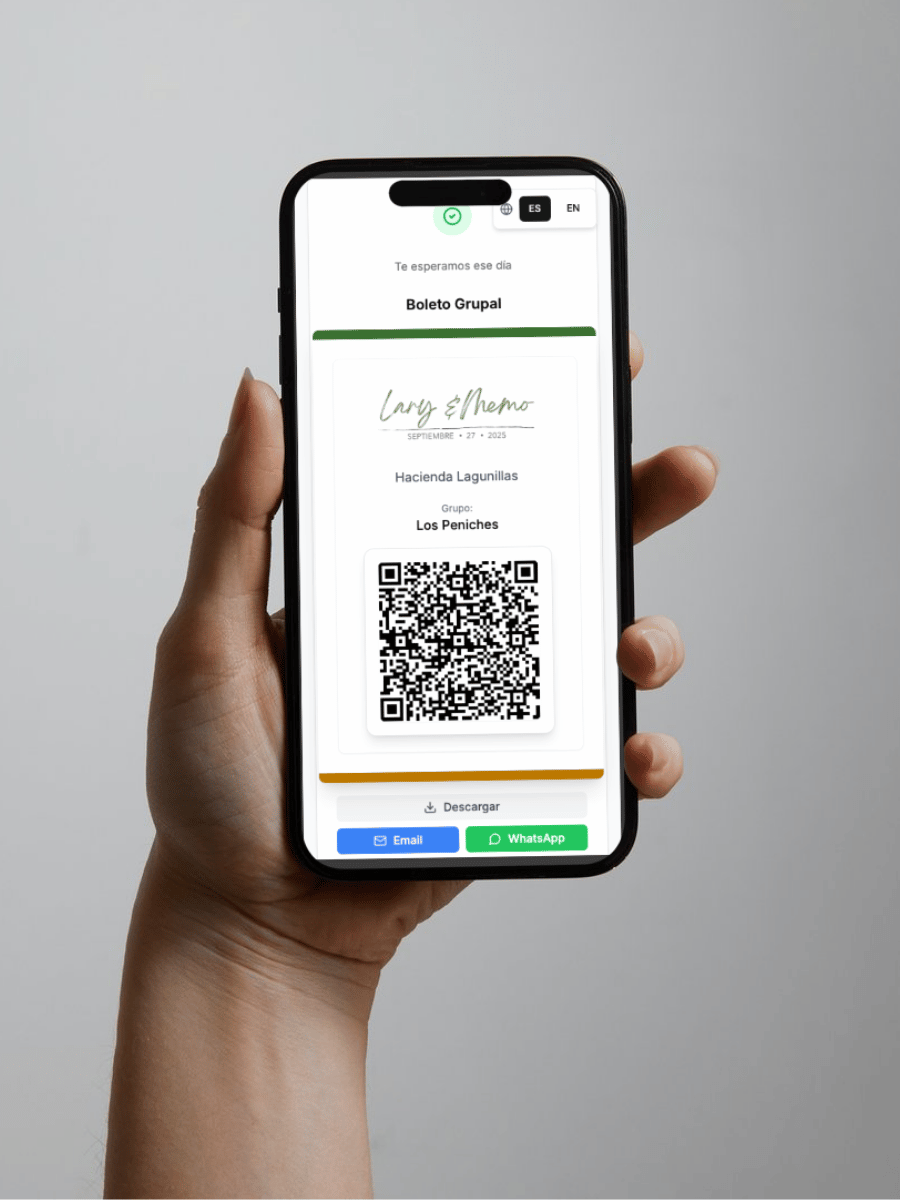 Boleto Grupal QR - Check-in rápido